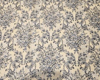 Antique Damask Vintage fabric, priced by the yard, 100% cotton
