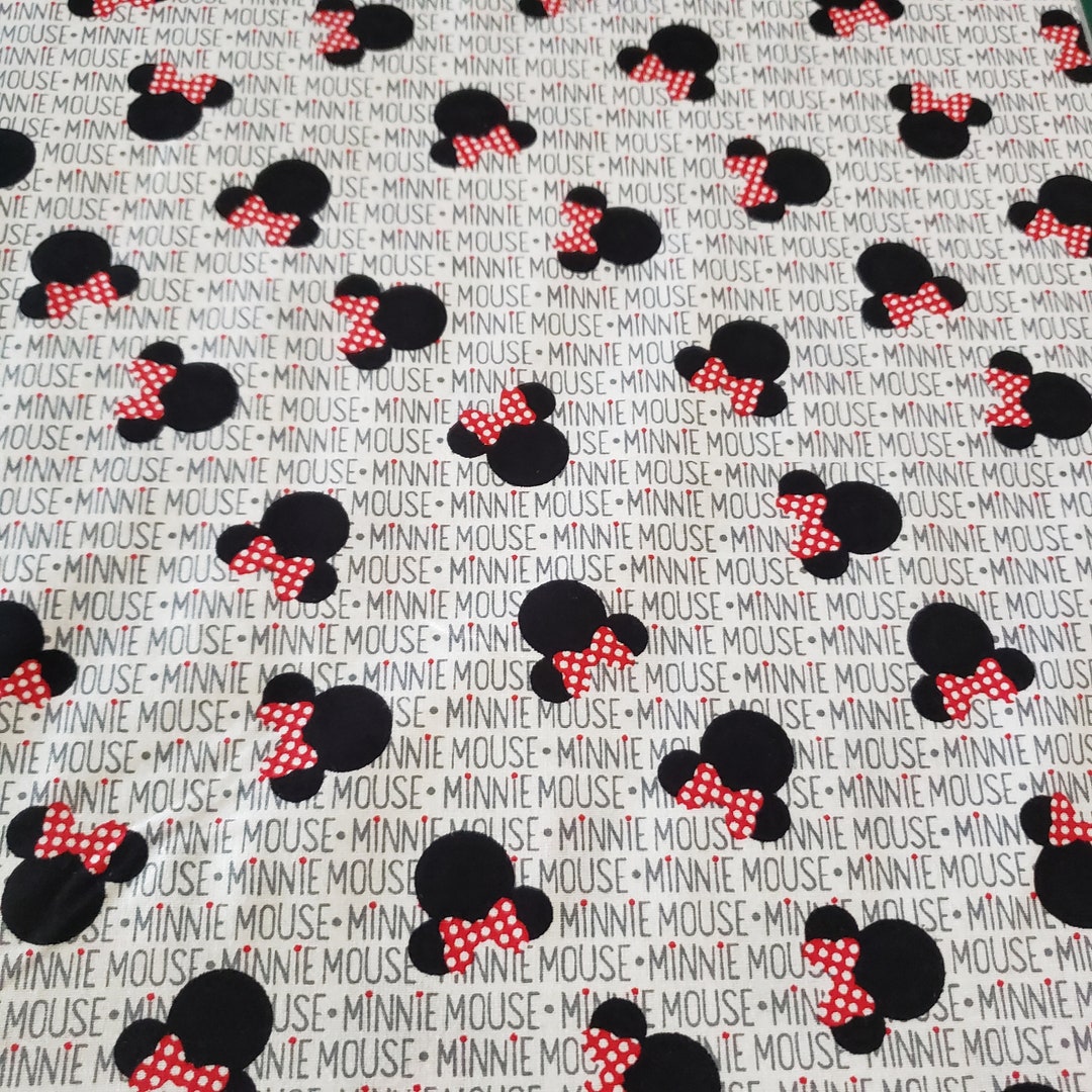 Disney Minnie Mouse Words Material by the Yard 100% Cotton - Etsy