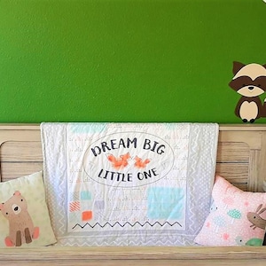 Woodland Creatures Baby Quilt fabric Panel is 100% Cotton