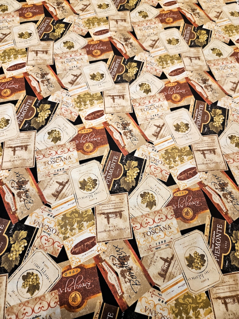 Wine Labels Material is Sold by the Yard and is 100% Cotton Fabric - Etsy