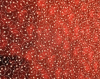 4th of July fabric, stars on red, priced by the yard, 100% cotton