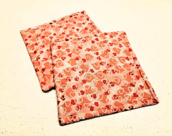 Valentine's Love Pink Heart potholders, set of 2