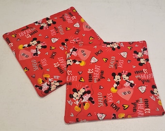 Valentine's Disney Mickey and Minnie in Love, potholder, set of 2
