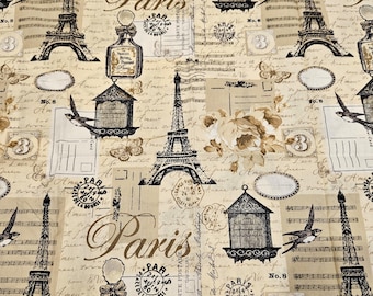 Paris material is packaged in 1 yard precut lengths and 100% cotton fabric