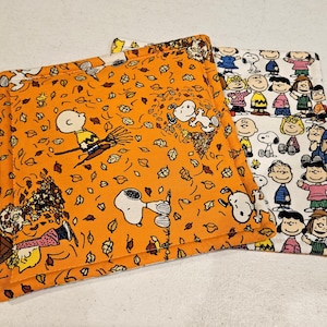 Peanuts Fall leaves and peanuts characters reversible potholders, set of 2
