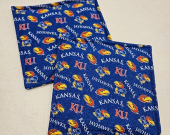 Kansas University Jayhawks potholders, set of 2