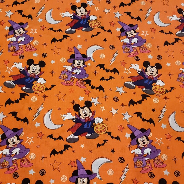 Disney's Mickey en Minnie Halloween leuk materiaal op maat gesneden en is 100% katoen