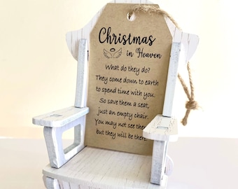 Christmas In Heaven Ornament | Wooden Rocking Chair Memorial