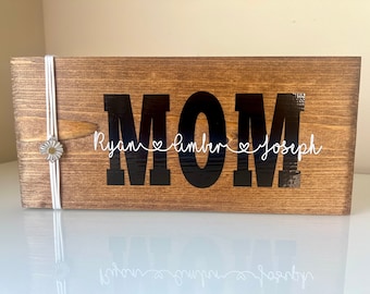 Personalized Mom Sign | Custom Wood Mothers Day Gift
