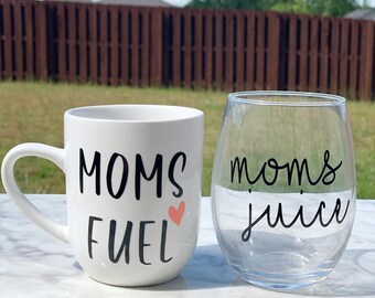 Mom Fuel Mug & Wine Glass Set | Mother's Day Gift