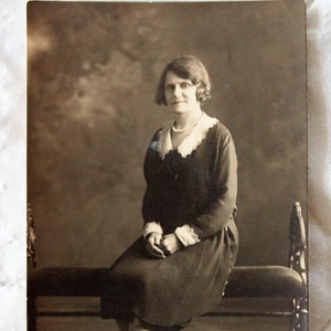 Lady Cabinet Photo Post Card - 1920&#39;s - Vintage
