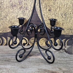 Black Metal 5 Taper Candle Holder