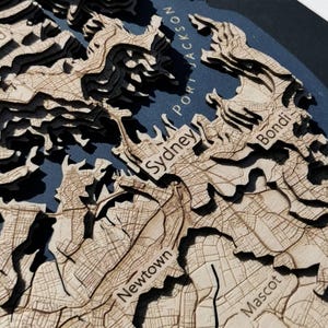 Carte en couches de Sydney, Australie | Carte de la Nouvelle-Galles du Sud | Cadeau de retraite