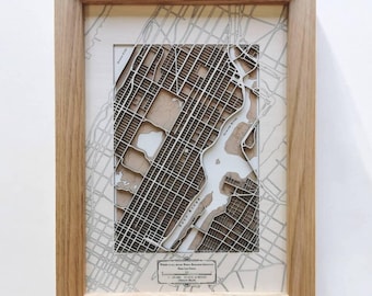 Custom Wooden Map Gift Relief Style Unique Art Decor