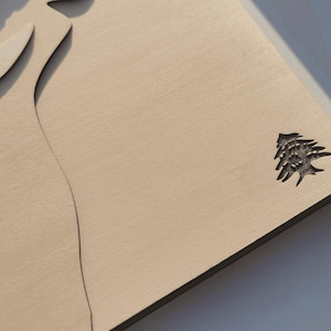 Cadeau Voyage Liban | Carte nationale en couches 3D | Carte en bois Art déco