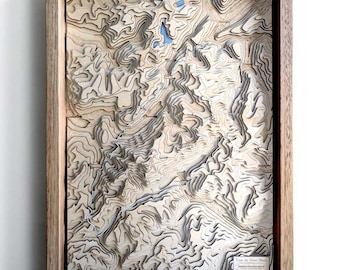Tour du Mont Blanc 3D Wooden Map | Chamonix to Courmayeur