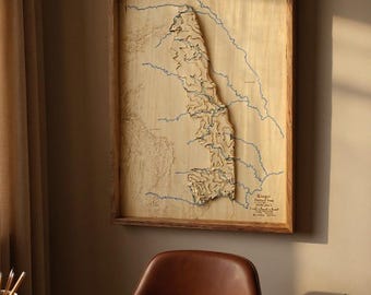 Krüger Nationalpark 3D Holzkarte Kunst | Südafrika Safari Dekor
