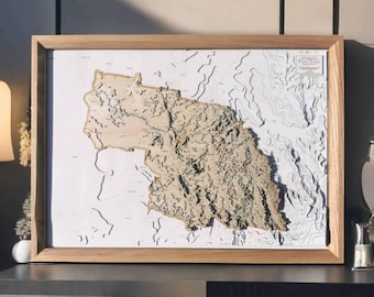 Wagga Wagga 3D Wooden Map | Topographic Art, Australian Gift