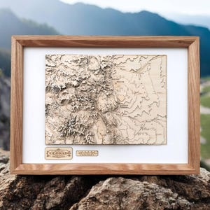 Houten reliëfkaart Colorado Mountain Trails - Wandkunst voor wandelaars