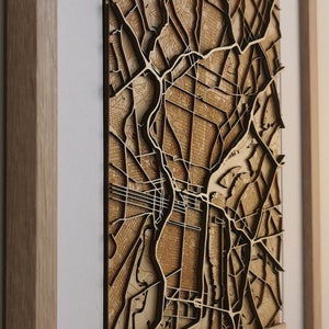 Philadelphia City Handmade 3D Wooden Map Custom
