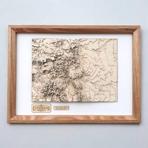 3D Cartography of Colorado State | Antique-Style Framed Map