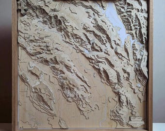 Napa Valley 3D Contour Map | Napa Wineries Map Gift | California Travel Gift