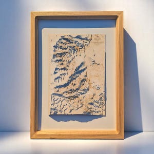 Mappa sciistica di Park City Mappa topografica dello Utah in legno con cornice Snowboard