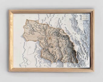 Custom Topographic 3D Wooden Map Any Location Worldwide Unique Gift