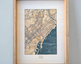 Barcelona Relief Stadtplan | Einzigartiges Reisegeschenk von Barcelona Spanien