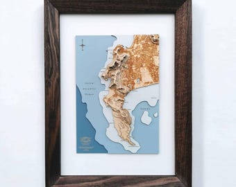 Cape Town Framed Map | South Africa Travel Gift | Proud South African Memento