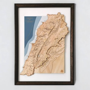 Cadeaucontour topografische kaart Libanon