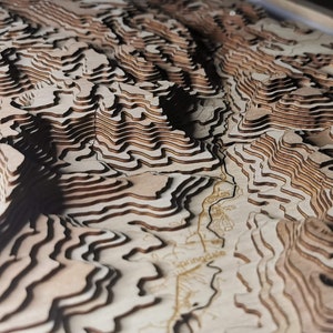 Zion Nationalpark Geologe Enthusiast Geschenk | Handgefertigte 3D-Holzkarte | Geo-Wissenschaftler-Dekor