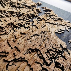 Sydney 3D Topographic Map Framed Wooden image 2