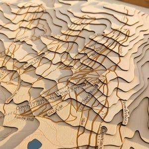 Mapa de esqui Snowmass Aspen Colorado Mapa topográfico emoldurado presente