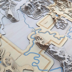 Aangepaste landelijke woning topografische kunst contourkaart