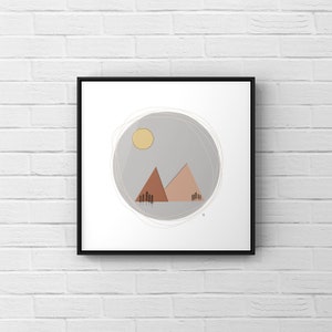 Mountain Landscape, square art print, digital download, printable art, wall art, modern home decor, wall prints