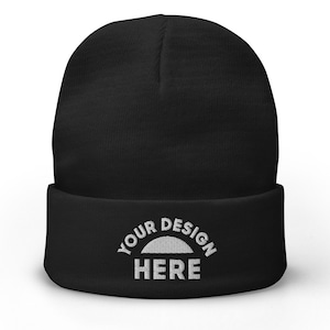 Custom Embroidered Beanie, Personalized Knit Cap, Add Your Design/Logo