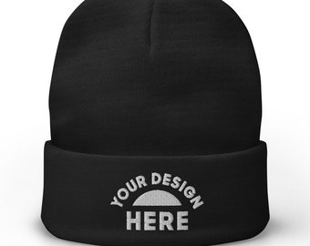 Custom Embroidered Beanie, Personalized Knit Cap, Add Your Design/Logo
