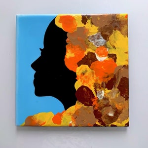 Carrelage céramique peint à la main Déesse africaine/ Ornement/ Art mural/ Décoration d'intérieur