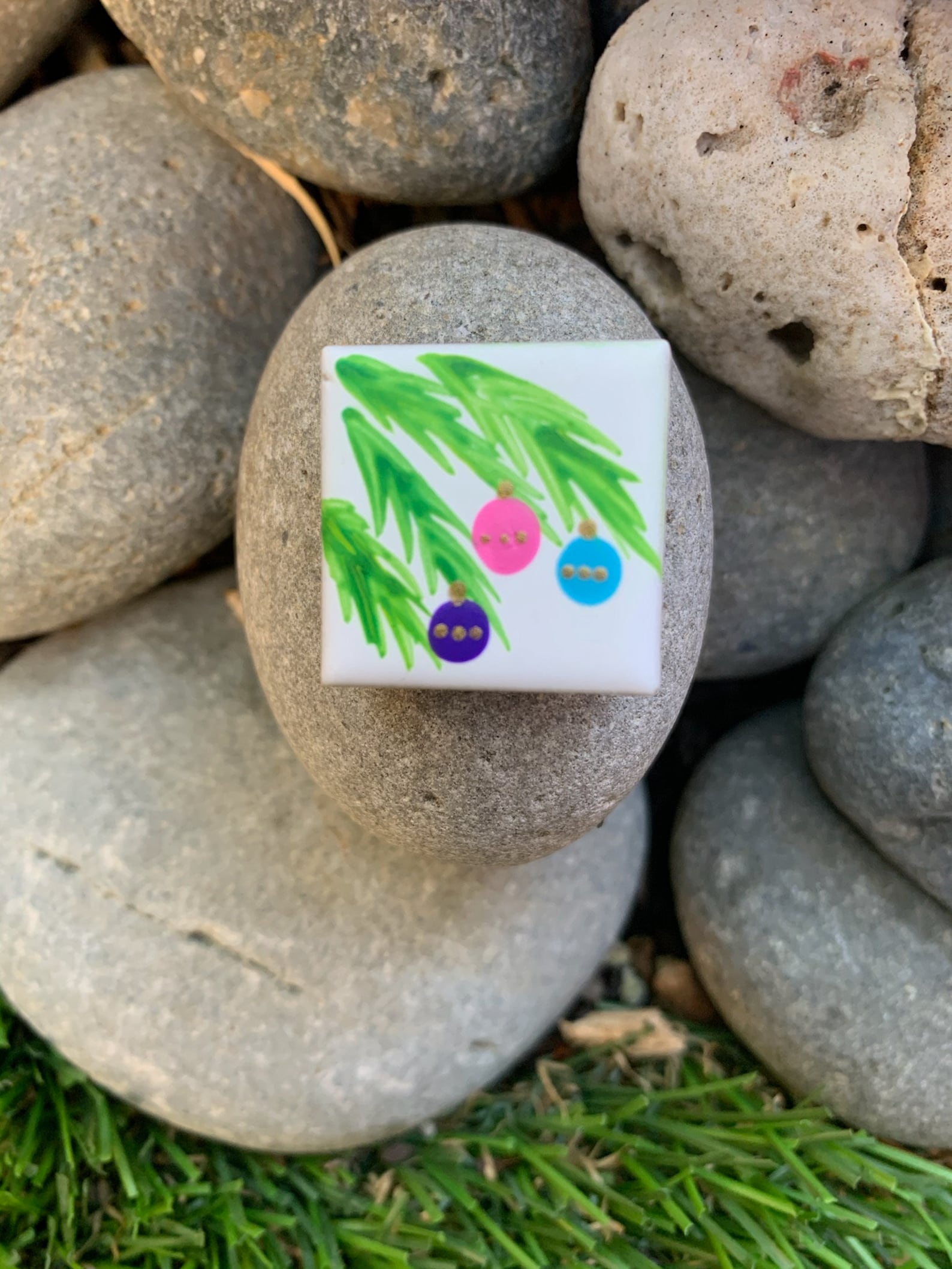 Christmas Ornaments Hand Painted Ceramic Tile/ Ornament/ Etsy UK