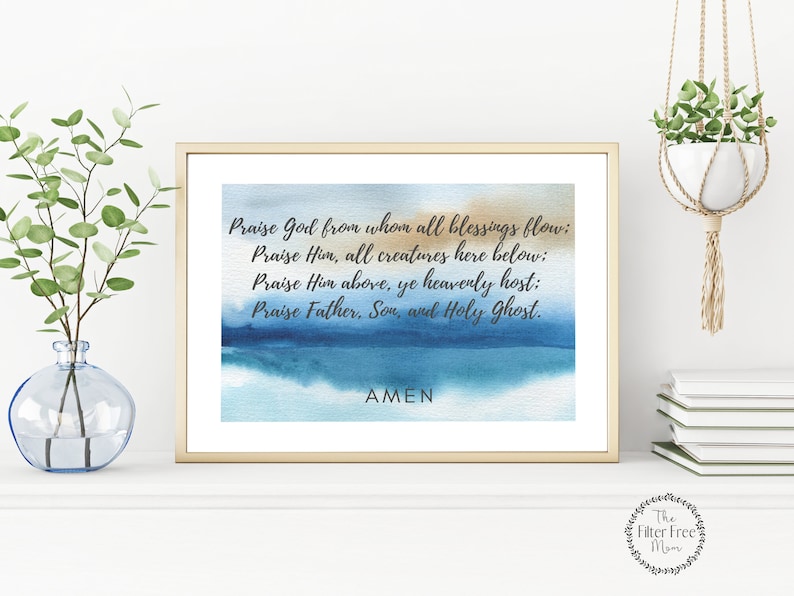 Doxology Hymn PRINTABLE Wall Art Table Art Christian Farmhouse image 1