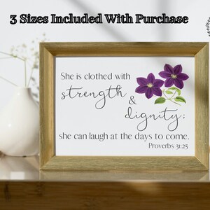 Proverbs 31:25, Christian Printable, Instant Download