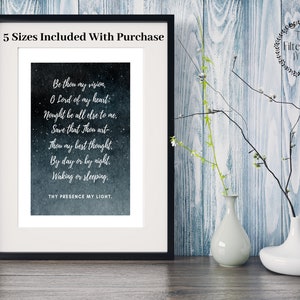 Be Thou My Vision, Hymn Art, Christian, Instant Download, 5 Sizes Included