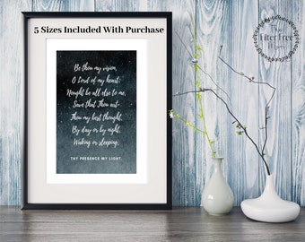 Be Thou My Vision, Hymn Art, Christian, Instant Download, 5 Sizes Included