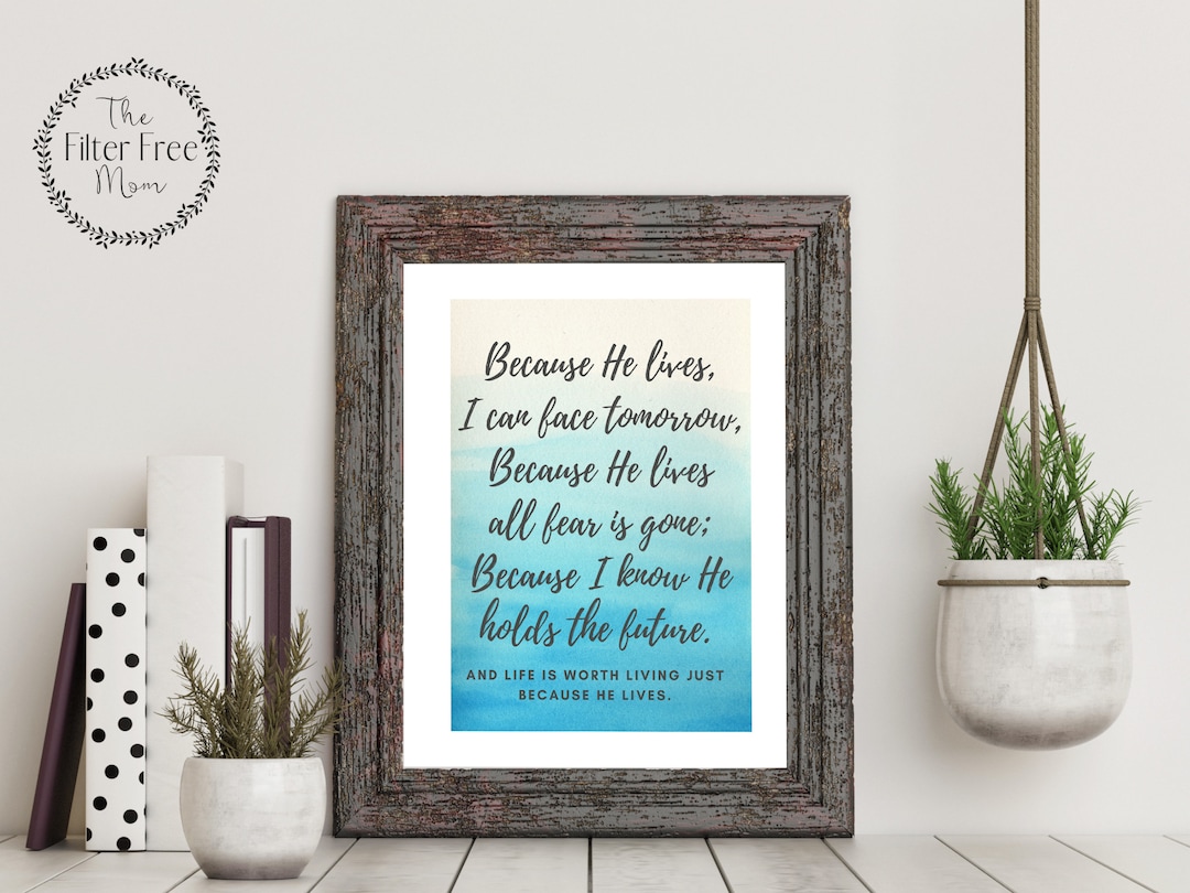 Because He Lives Hymn Printable Instant Download - Etsy