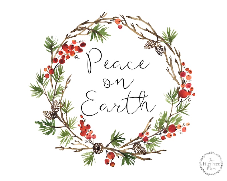 Peace on Earth 8x10 Printable Sign | Etsy