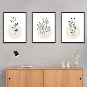 Plant Poster - Set of 3 - Poster Set - Plants - Monstera - Eucalyptus - Lineart - Boho