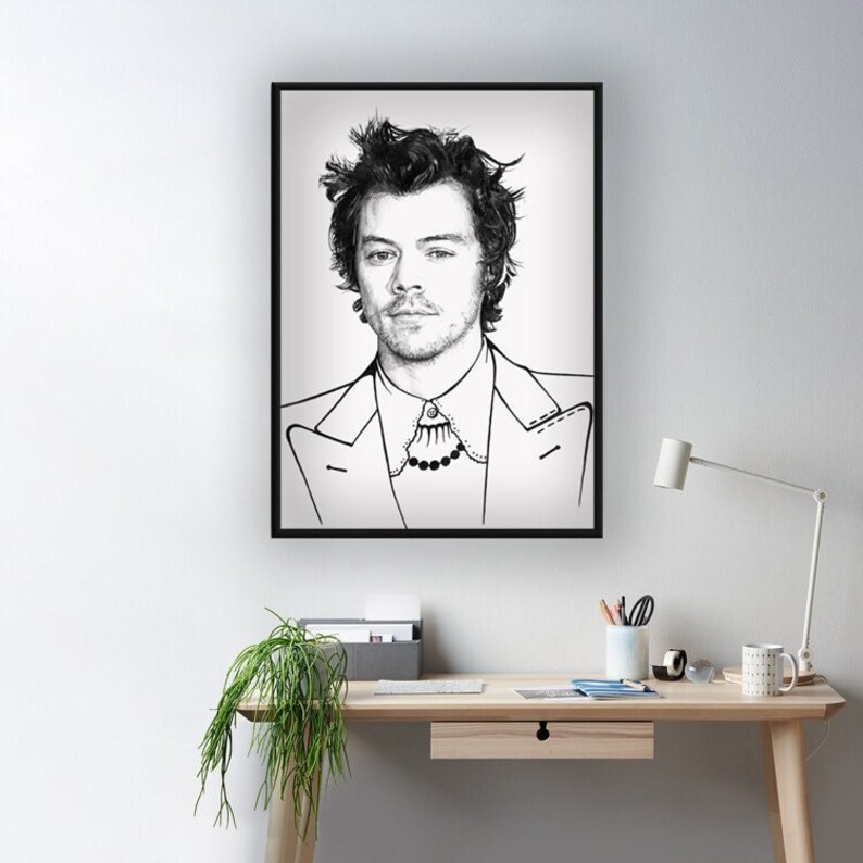 Harry Styles Wall Art Print Stylish Black And White Portrait One harry-styles-wall-art-print-stylish-black-and-white-portrait-one