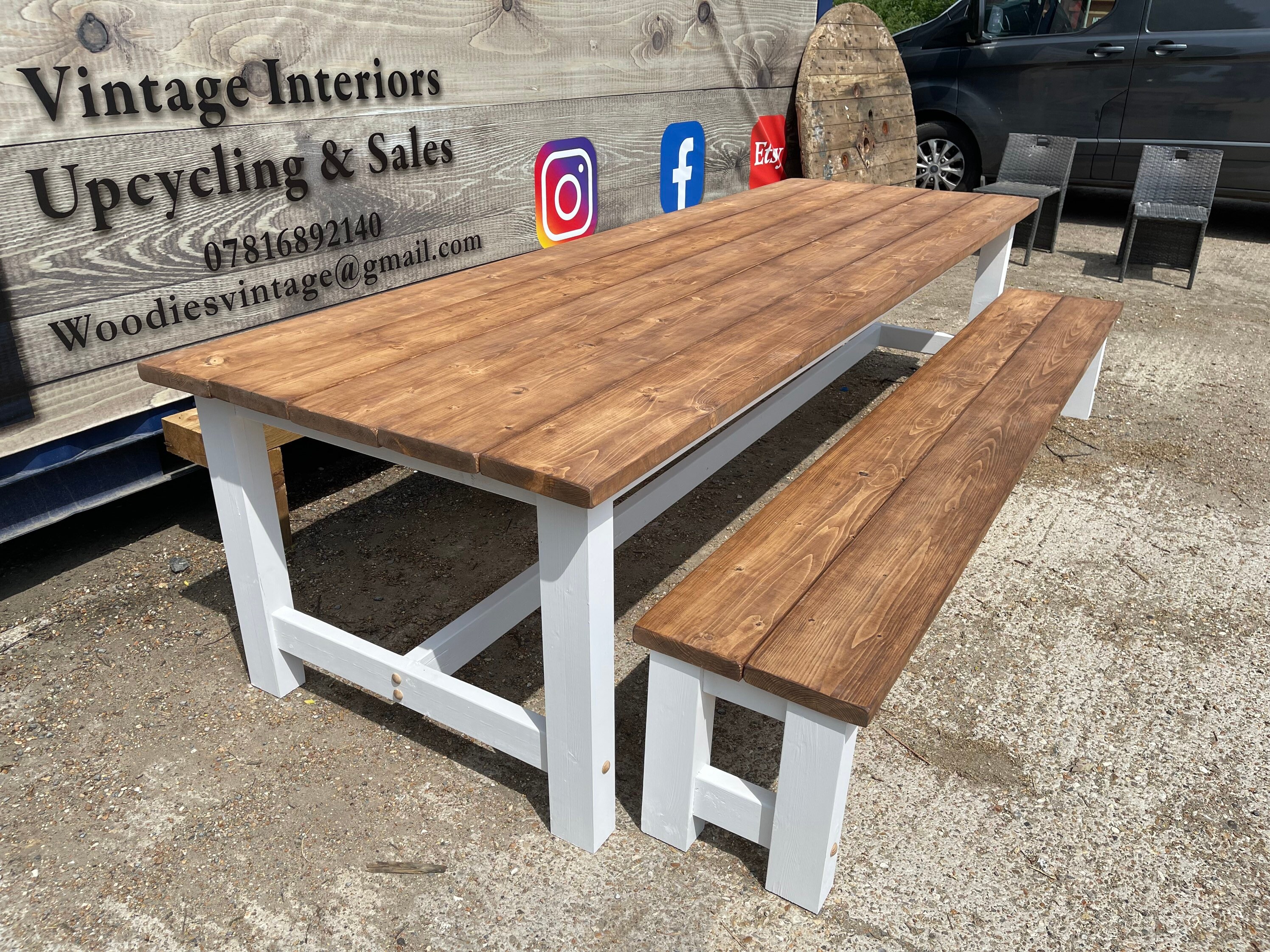 Rustic Farmhouse Dining Table - Etsy UK