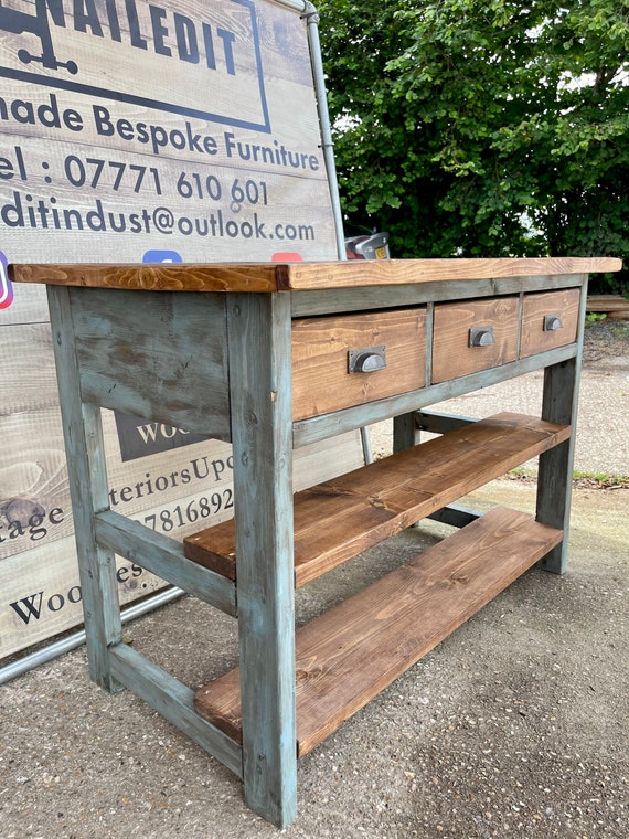 Rustic kitchen island table online